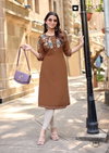 Suchitra By Kadlee Heavy Rayon Handwork Kurti Collections